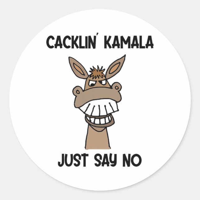Funny Anti Kamala Harris Laughing Donkey  Classic Round Sticker (Front)