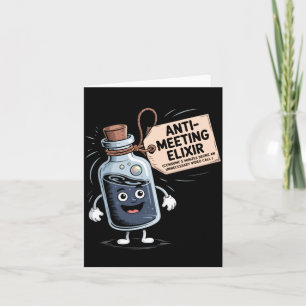 Funny Anti Meeting Elixir Retro Cartoon Office H Card