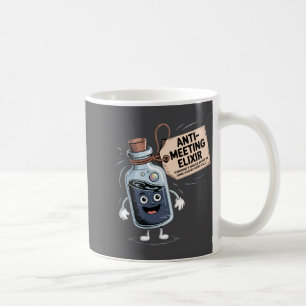 Funny Anti Meeting Elixir Retro Cartoon Office H Coffee Mug
