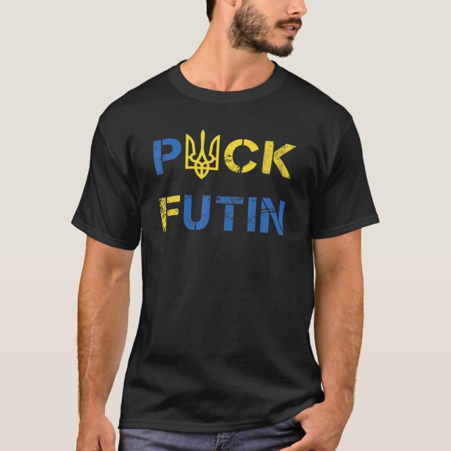 Funny Anti Putin Meme I Stand With Ukraine Ukraini T-Shirt (Front)