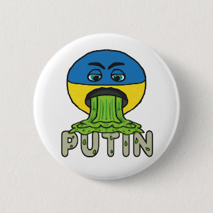 Funny Anti Putin Vomit Emoji 2 Inch Round Button