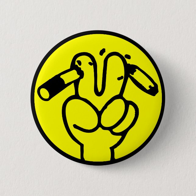 Funny Anti Smoking ⚠ Thai Sign ⚠ 2 Inch Round Button (Front)