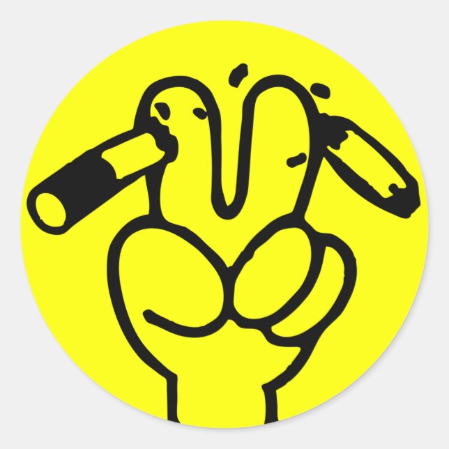 Funny Anti Smoking ⚠ Thai Sign ⚠ Classic Round Sticker (Front)