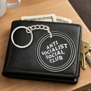 Funny Anti Socialist Social Club Socialism Keychain
