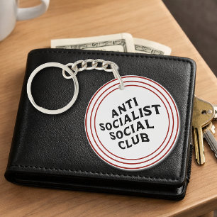 Funny Anti Socialist Social Club Socialism Keychain