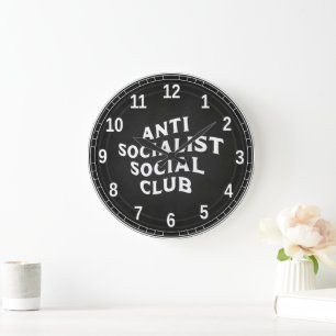 Funny Anti Socialist Social Club Socialism Large Clock