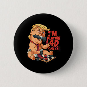 Funny Anti-trump By 4d Chess Parody Funny Anti-tru 2 Inch Round Button