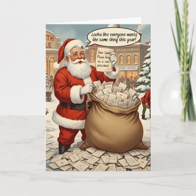 Funny Anti Trump Christmas Card New President (Front)