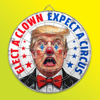 Funny anti Trump clown face elect a clown  Dartboard