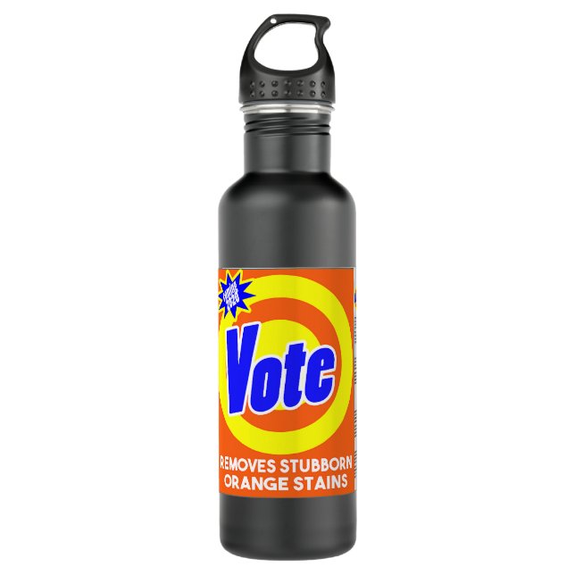 Funny Anti Trump Detergent Soap Box Vote Remove Or 710 Ml Water Bottle (Front)