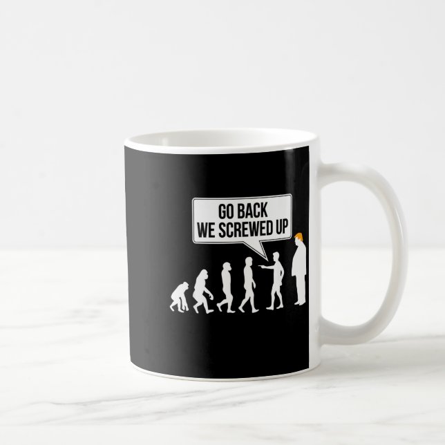 Funny Anti-trump Evolution Litical Humor  Coffee Mug (Right)