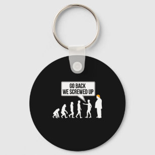 Funny Anti-trump Evolution Litical Humor Keychain