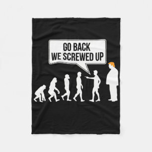 Funny Anti-trump Evolution Political Humour Fleece Blanket