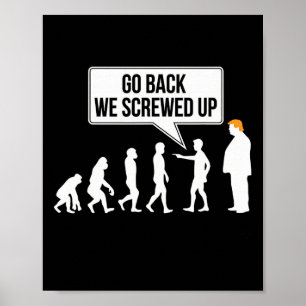 Funny Anti-trump Evolution Political Humour  Poster