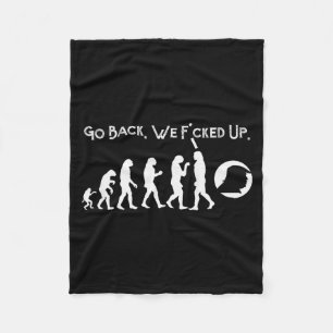 Funny Anti Trump - Go Back! Trump Evolution Tee Fleece Blanket