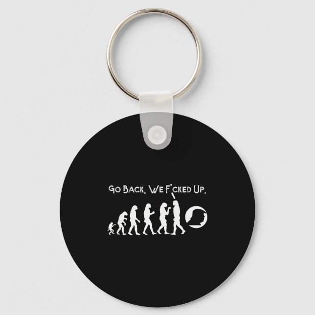 Funny Anti Trump - Go Back! Trump Evolution Tee  Keychain (Front)
