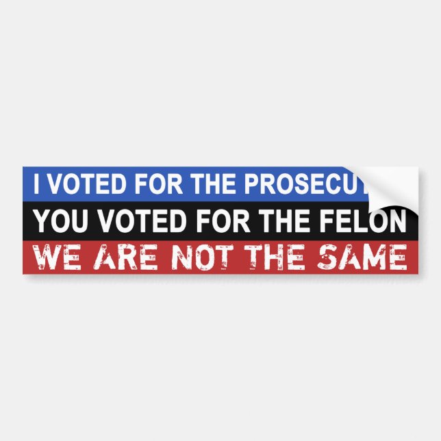 Funny Anti-Trump ‘Not The Same’ Bumper Sticker (Front)