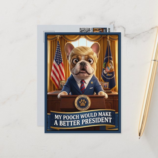 Funny anti-Trump Postcard (Front/Back In Situ)