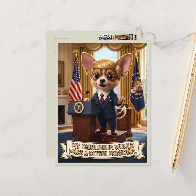 Funny anti-Trump Postcard (Front/Back In Situ)