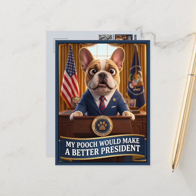 Funny anti-Trump Postcard (Front/Back In Situ)