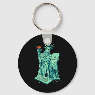 Funny Anti-trump Statue Of Liberty Immigrant Polic Keychain