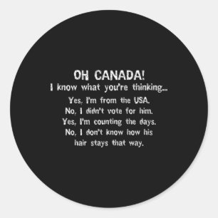 Funny Anti Trump Tees Uni-adults Black Small Oh Ca Classic Round Sticker
