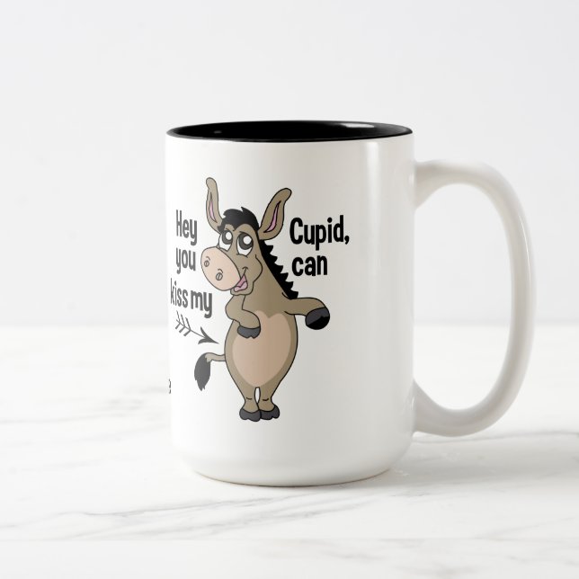 Funny Anti-Valentine Donkey custom name mugs (Right)
