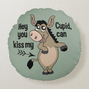 Funny Anti-Valentine Donkey throw pillow