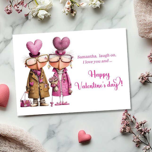 Funny Anti Valentine Love Couple Card Hot Pink (Funny Anti Valentine Love Couple Card Hot Pink)