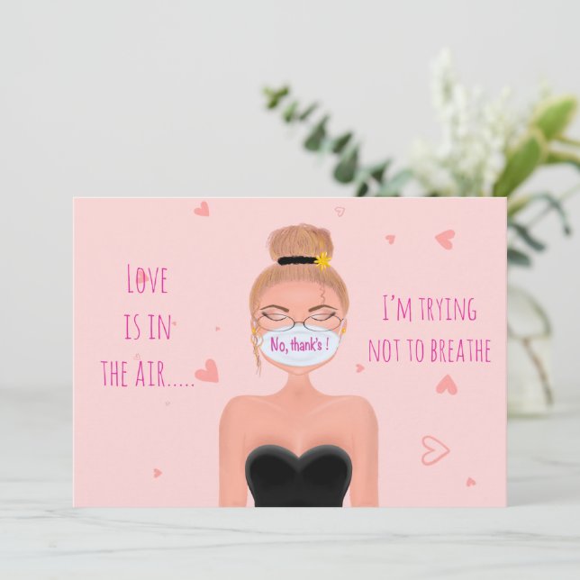 Funny Anti-Valentine’s Day Hand drawn  Holiday Card (Standing Front)