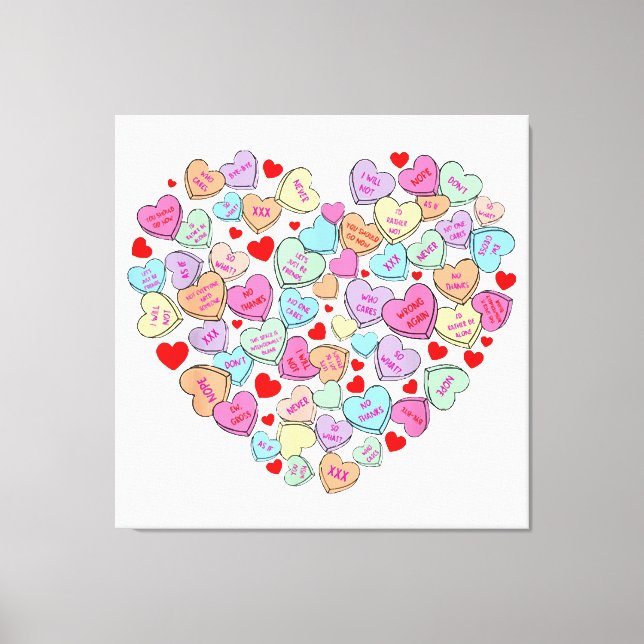 Funny Anti Valentines Day Canvas Print (Front)