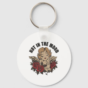 Funny Anti Valentines Day Not In The Mood Keychain