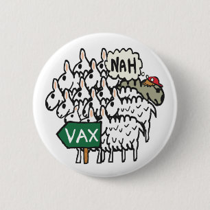 Funny Anti Vax Sheep 2 Inch Round Button