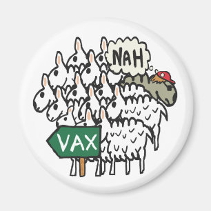 Funny Anti Vax Sheep Magnet