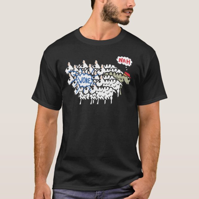 Funny Anti Woke Sheep Classic T-Shirt (Front)