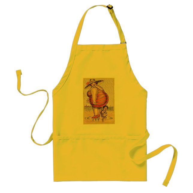 Funny Antique Couple on Beach Oddity Standard Apron (Front)