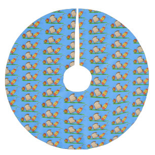 Funny ants cartoon brushed polyester tree skirt