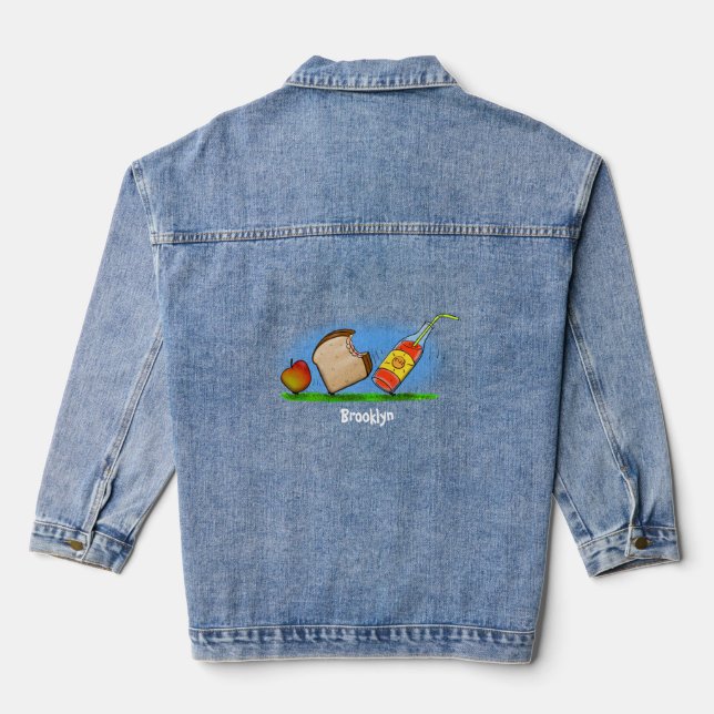 Funny ants cartoon denim jacket (Back)