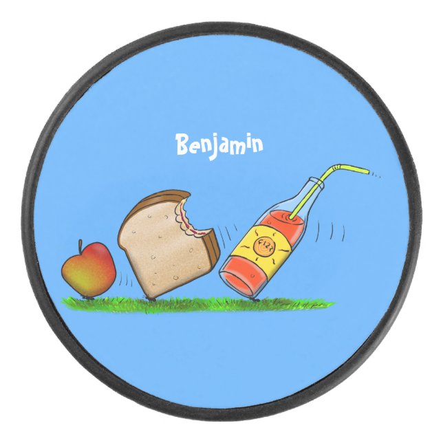 Funny ants cartoon hockey puck (Front)