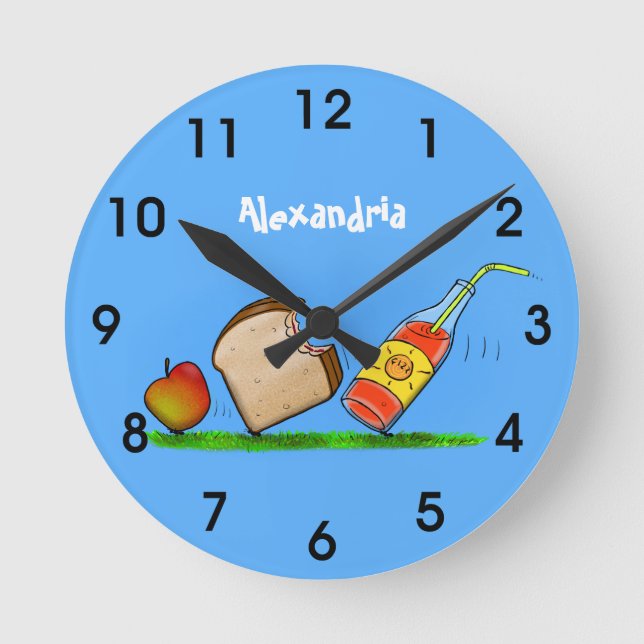 Funny ants cartoon round clock (Front)