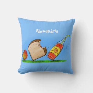 Funny ants cartoon throw pillow
