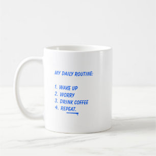 Funny Anxiety Coffee Cup, Sarcastic Adulting Gift Mug