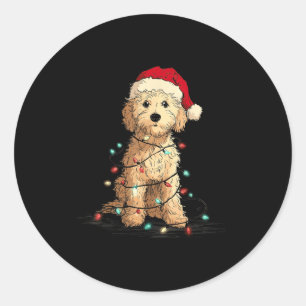 Funny Ao Christmas Graphics Dog Lights Lover Classic Round Sticker