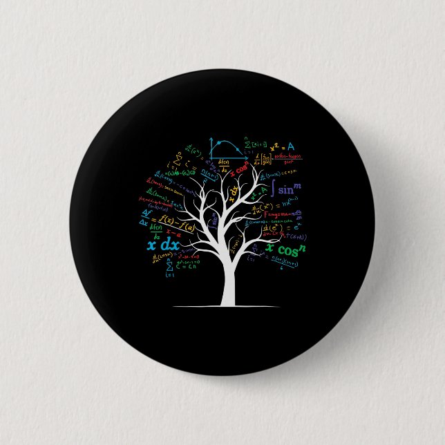 Funny Ap Calculus Algebra Tree Math Teacher Nerd G 2 Inch Round Button (Front)
