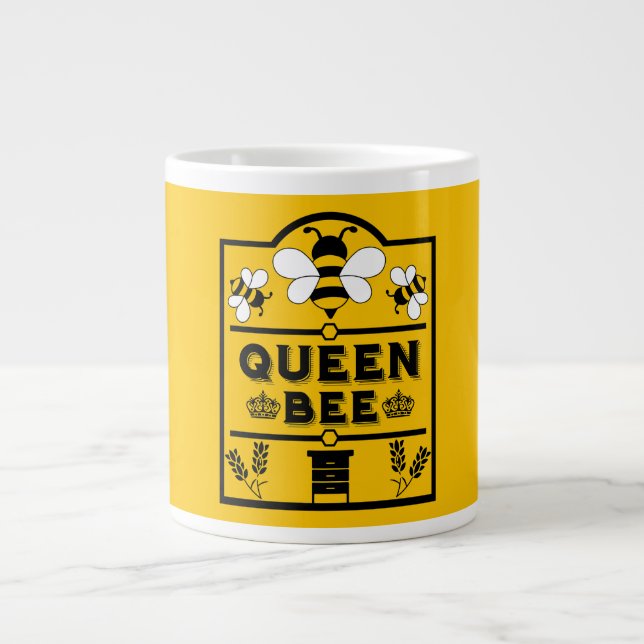 Funny Apiary Honey Queen Bee Large Coffee Mug (Front)