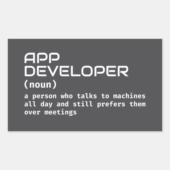 Funny App Developer Definition Sticker (Front)