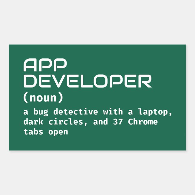 Funny App Developer Meaning Sticker (Front)