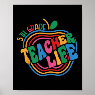 Funny Apple 5th Grade Teacher Appreciation Back To Poster