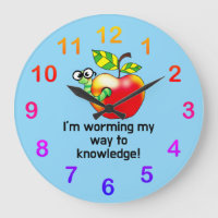 Funny apple and worm education pun art
