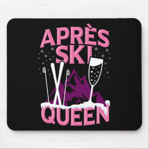 Funny Apres Ski Queen Skiing Winter Sports Party F Mouse Pad